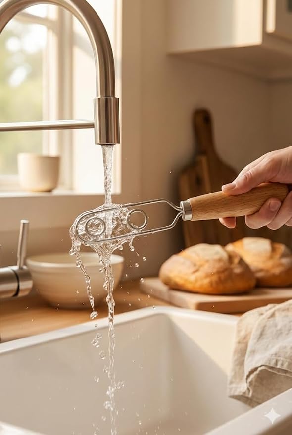 Sourdough Starter Stirring Hook and Danish Dough Whisk | Small Size to Fit in Jars | Improve the Mixing Standard Of Your Starter For Better Baking Results | New England Sourdough Starter Co.
