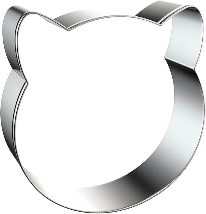 Cat Face Head Cookie Cutters Shapes Set with Assorted Sizes - 5 inch, 4 inch, 3 inch, 2 inch - Stainless Steel