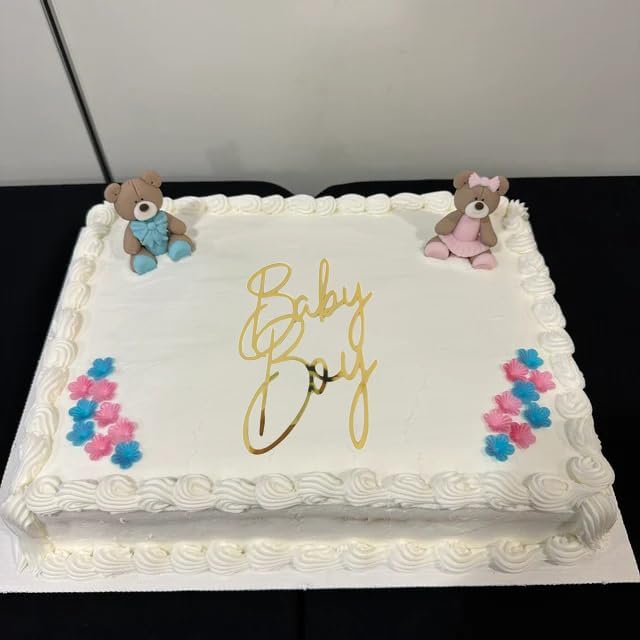 Gold Acrylic Baby Boy Cake Topper,Baby Shower/Newborn Gender Reveal Party Decorations,Welcome Baby Patry Supplies,Boy's Theme Party Cake Decor