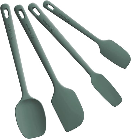ChefAide 4 Pieces Silicone Spatula Set, Food Grade Rubber Spatula, Upgrade Strong Handle with Ergonomic Grip, Heat Resistant for Nonstick Cookware, Cooking