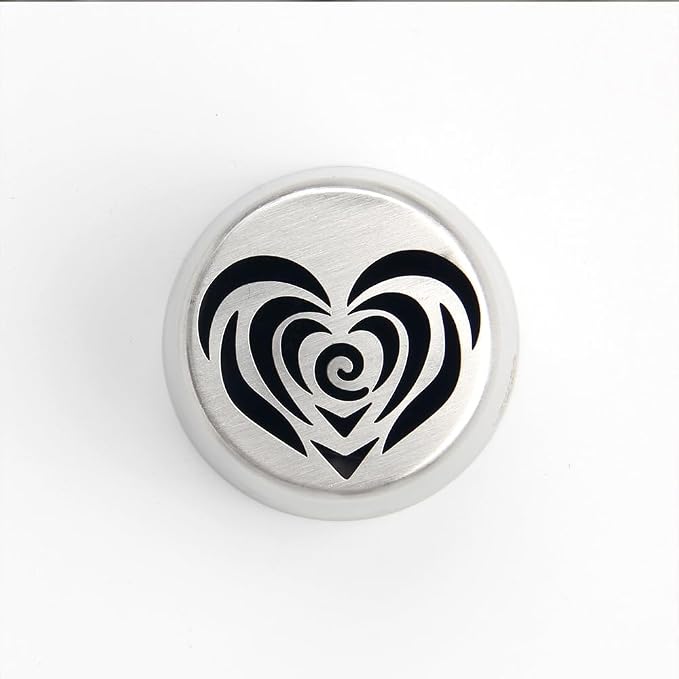 1 Piece Stainless Steel XXL Love Heart Pattern Russian Icing Tips,Marshmallow Craft Piping Nozzles,Pastry Frosting Russian Piping Tips,Flower Frosting Nozzles for Cake Decoration
