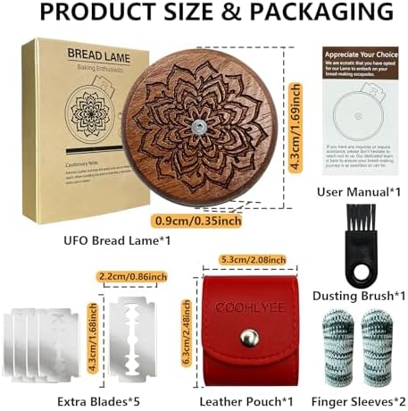 UFO Bread Lame Sourdough Scoring Tool - Dough Scoring Tool for Sourdough Bread Baking & Bread Making Tool, Sourdough Bread Baking Supplies for Bread Baking Gifts