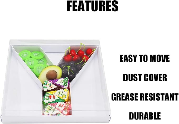 WENPACK 12.5" Cardboard Letter Shaped Mache Decorative Strawberries Fillable Sweets Candy Box with Clear Lid (White, Y)