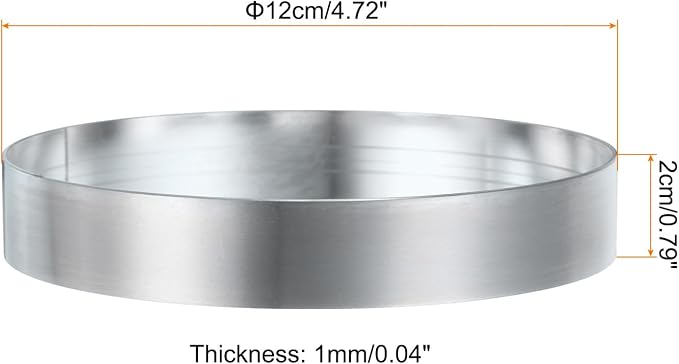 HARFINGTON 4Pcs Round Cake Ring 4.72 x 1 Inch Seamless Stainless Steel Pastry Mousse Dessert Ring Mirror Coating for Baking Cooking English Muffins Crumpet Making Tool