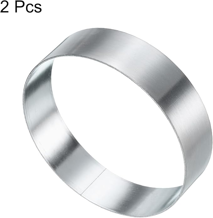 HARFINGTON 2Pcs Round Cake Ring 2.76 x 1 Inch Seamless Stainless Steel Pastry Mousse Dessert Ring Mirror Coating for Baking Cooking English Muffins Crumpet Making Tool