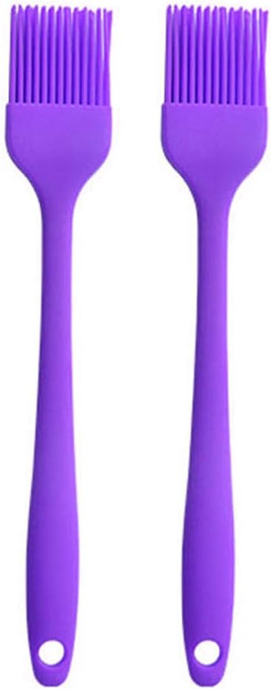 Silicone Oil brush, for BBQ Kitchen Cooking Baking and Grilling (2 PCS,purple)