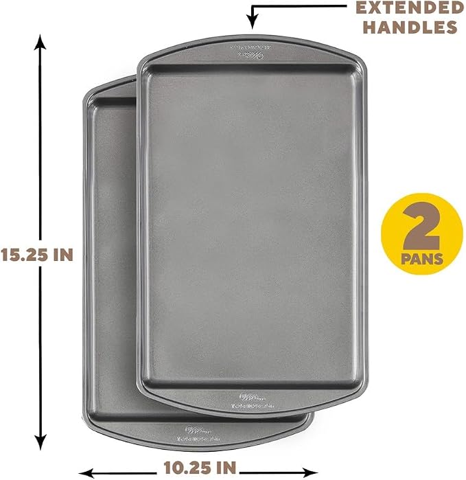 Wilton Perfect Results Nonstick Cookie Baking Sheets Set - Steel Bakeware that's Scratch-Resistant & Dishwasher Safe - Medium - 15 x 10 Inches (2-Piece Set)