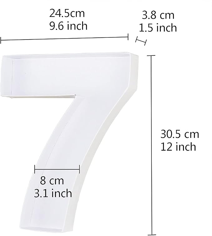 WENPACK 12.5" Cardboard Number Shaped Mache Cupcake Strawberries Fillable Carton Box with Clear Lid (White, 7)