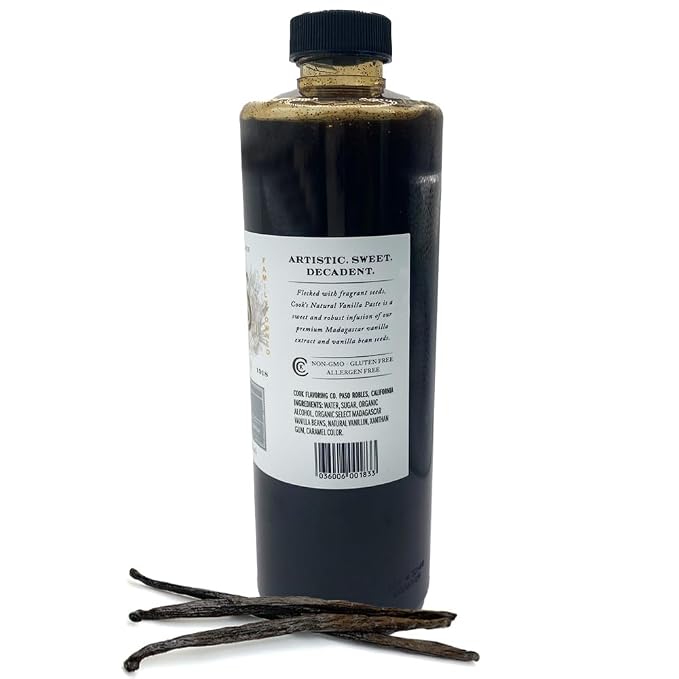 Cook's, Natural Vanilla Bean Paste, Gourmet Grade A Madagascar Premium Vanilla Made with Fresh Vanilla Beans for Baking and Cooking, 16 oz