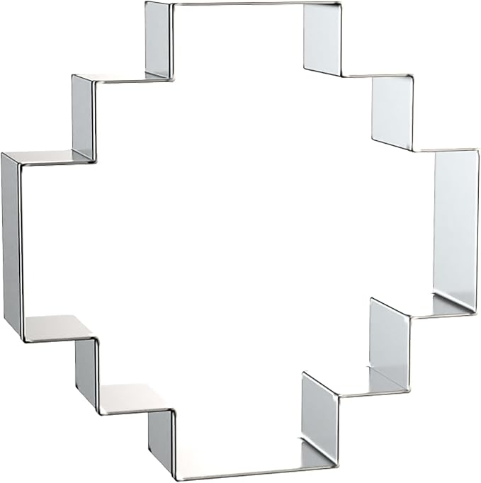 Square Stair Cookie Cutter Set - 5 inch, 4 inch, 3 inch, 2 inch - 4 Piece Geometric Cookie Cutters Shapes Biscuit Fondant Clay Molds - Stainless Steel