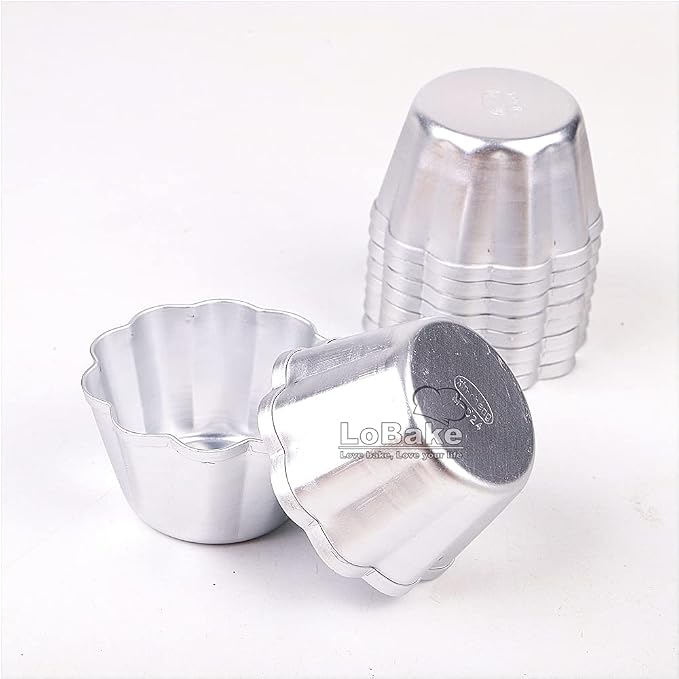 10pcs per lot Various Design Fluted Edge Wavy Flower Cup Boat Round Shape Aluminium Tart Mould Jelly Pudding Cup Cupcake Mold Baking (C24)