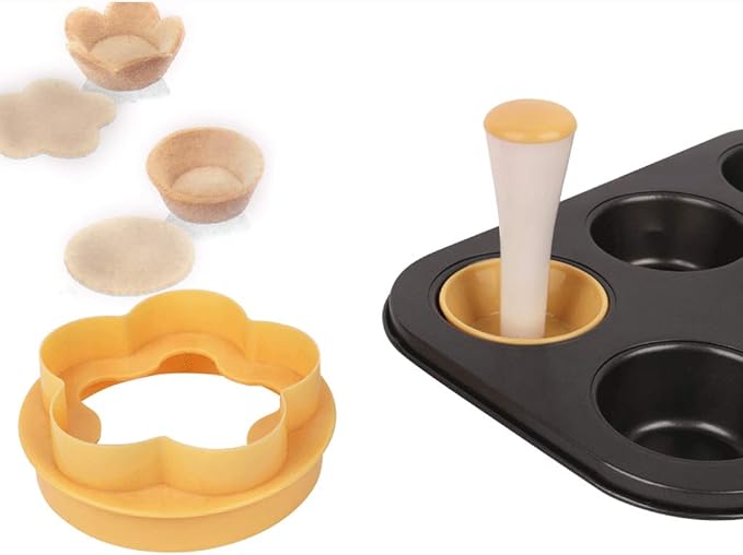 Pastry Stamper Tart For Shell Mold Cutter Flower Round Dough Cookie Muff Baking Moulder Set