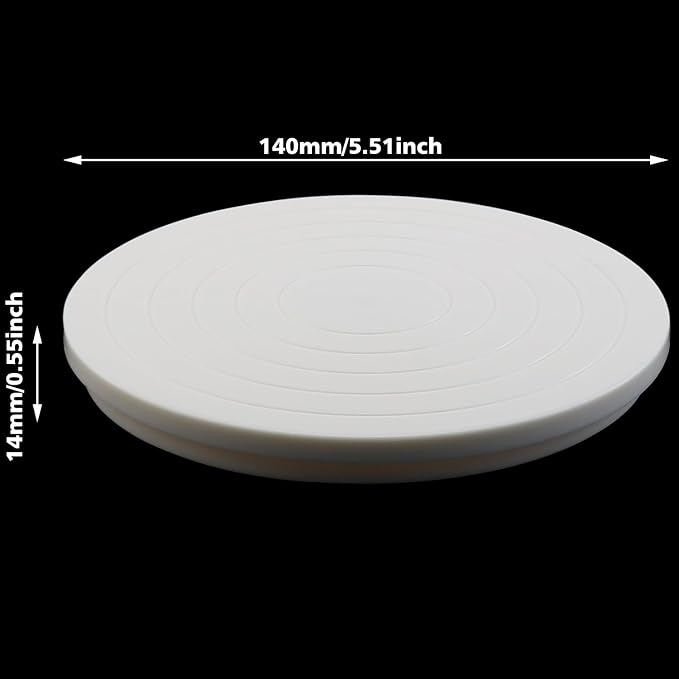 1 Cake Decorating Turntable - 5.5-Inch Rotating Cake Stand - Cookie Decorating Turntable for Kitchen Baking - White