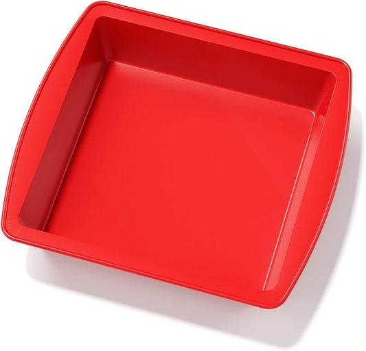 saphe 8 inch Silicone Square Cake Pan Nonstick Silicone Cake Molds, Brownie baking molds for Brownie, Cake, Bread, Pie and Lasagna (1 packs) (1)