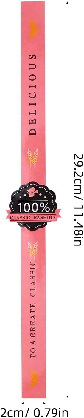 100 PCS Bakery Stickers, Cookie Stickers, 11x0.8in Tamper Evident Self-Adhesive Handmade Food Retail Package Seal for Craft Art and Other Decorative