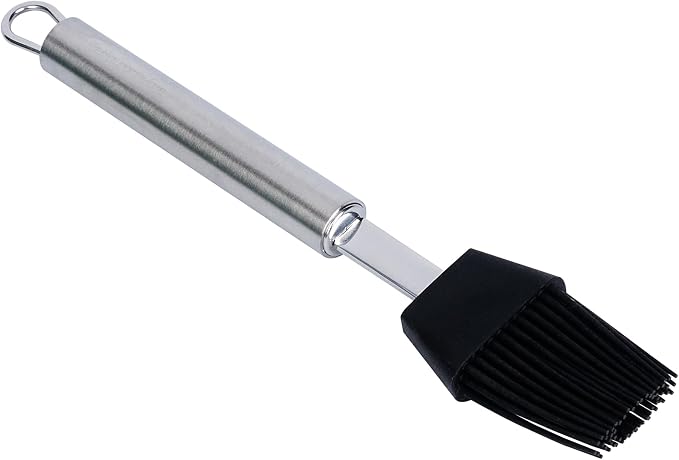 Restaurantware Silicone Basting Pastry Brush - German Standard Heat-Resistant Basting Brush with Stainless Steel Handle, Dishwasher Safe - Egg Wash Brush for Butter, BBQ, Sauce, Baking