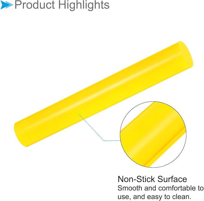 Acrylic Clay Roller, 7.28 Inch Length 1 Inch Dia., Acrylic Non-Stick Rolling Pin Roller Yellow - (Applications: for Shaping Sculpting)