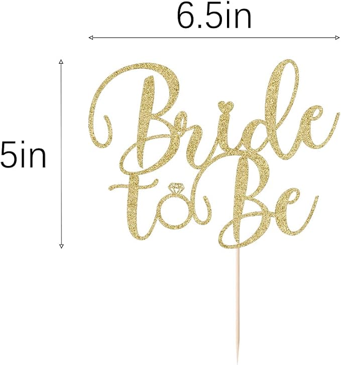 Glitter Bride to Be Cake Topper - Bridal Shower Cake Topper,for Wedding Shower;Engagement;Bachelorette;Hen Party Decorations (golden)