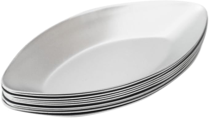 Oval Tart Molds, Aluminum Boat Shape Tart Pans, Canoe Tartlet Tins Bakware Tool for Tarts, Pie, Quiches - 10Pcs, Silver