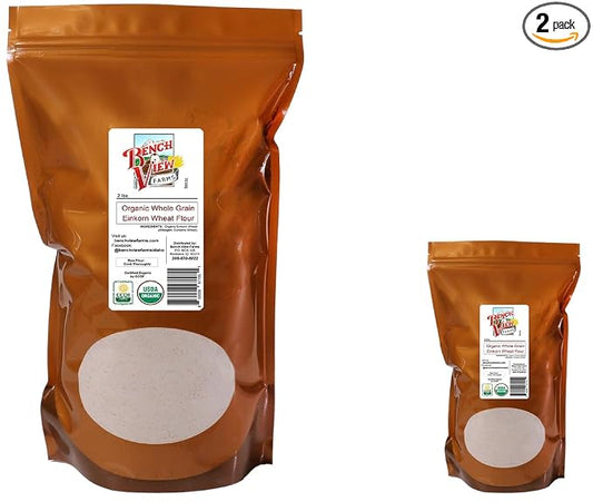 Organic Stone Ground Whole Wheat Einkorn Flour - 2lbs (Pack of 2)
