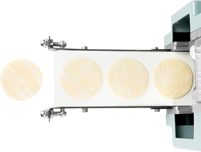 Automatic Wrapper Maker, 110V 140W Dough Roller Sheeter, 3.15in Commercial Dumpling Skin Maker Wonton Dough Processing Tool 50-60 Pieces/min for Kitchen, Shops