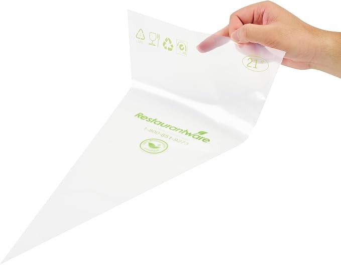 Restaurantware Pastry Tek 21 x 10.2 Inch Piping Bags 100 Disposable Pastry Bags - Sturdy No Slip Clear Plastic Baking Bags To Decorate Cakes For Parties Or Bakeries