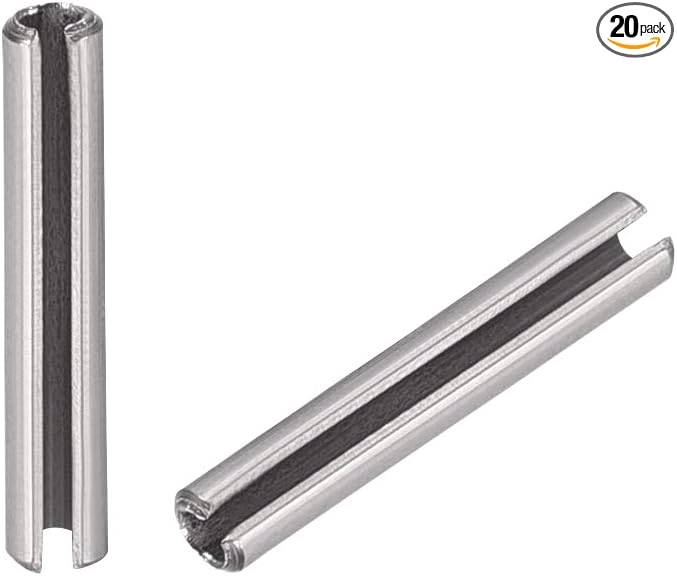 uxcell Slotted Spring Pin - M1.5 x 10mm 304 Stainless Steel Split Spring Roll Dowel Pins Plain Finish 20Pcs