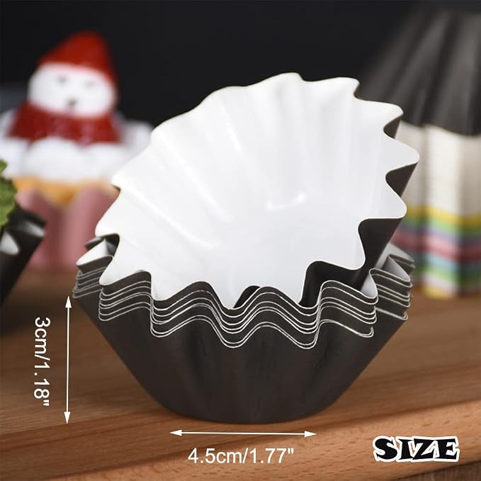 100 PCS Baking Cups Cupcake Liner Flared Brioche Muffin Wrappers (Sky Blue) | Standard Greaseproof Coated Paper Cup for Wedding Birthday Holiday Party or Baby Shower