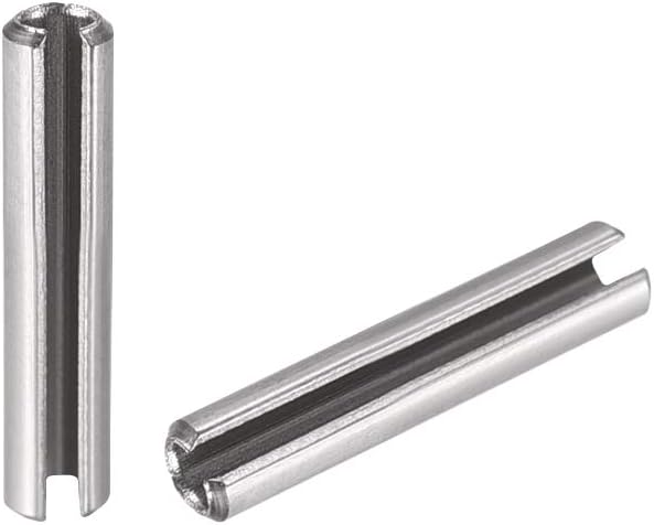 uxcell Slotted Spring Pin - M3 x 10mm 304 Stainless Steel Split Spring Roll Dowel Pins Plain Finish 20Pcs