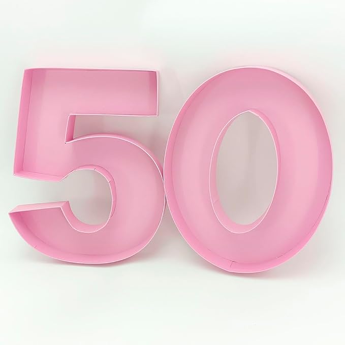 12inch Cardboard Number Fillable Food Tray Box for Charcuterie, Cupcake Arrangement,Birthday Anniversary (Pink 5)