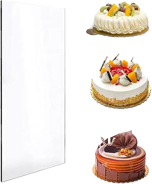 esowemsn 2PCS Clear Acrylic Cake Smoother Scraper 9 Inch Rectangle Icing Frosting Buttercream Scraper Baking Bevel Cake Scraper Pastry Cutter Kitchen DIY Baking Tool Accessories