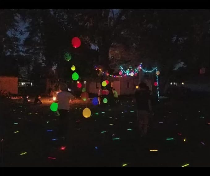50 LED Light Up Balloons Mixed Color Non-Flashing Lasts 24 Hours Birthday Wedding Camping Glow Bachelor Christmas Housewarming Baby Shower Graduation Party Easter Halloween Valentine's Day Decorations