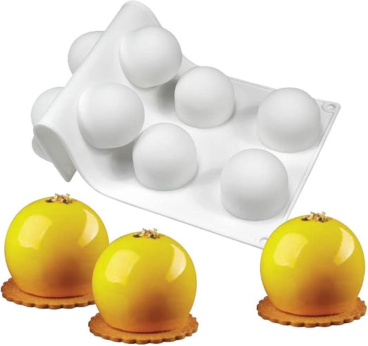 mostsom 3D Silicone Molds Ball Shape Sphere,Baking Mold for Mousse Cake, Fondant Mold Silicone Mold for Baking Cakes, French Dessert Mold for Pastry Chocolate,Soap and Ice Cream (Round Ball I)