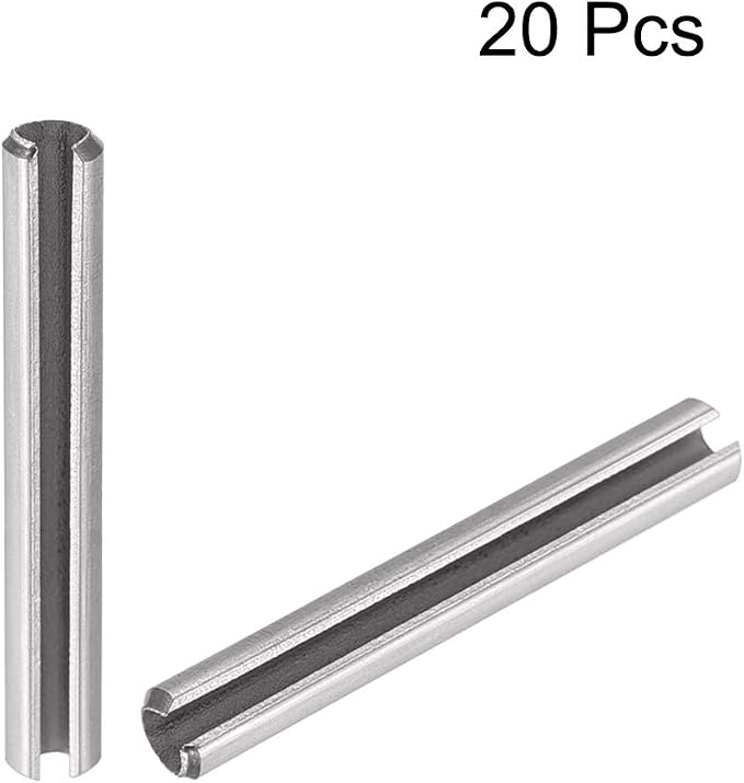 uxcell Slotted Spring Pin - M2.5 x 30mm 304 Stainless Steel Split Spring Roll Dowel Pins Plain Finish 20Pcs