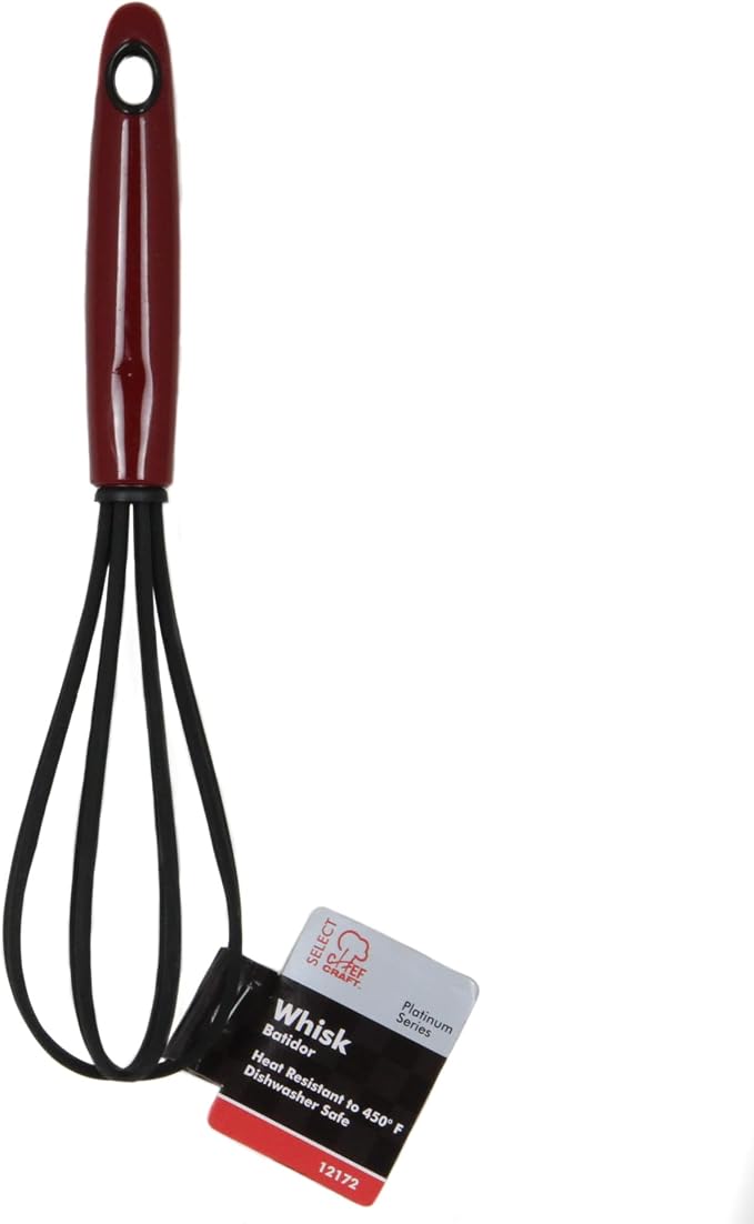 Chef Craft Select Nylon Sturdy Whisk, 10.5 inch, Red (Pack of 2)