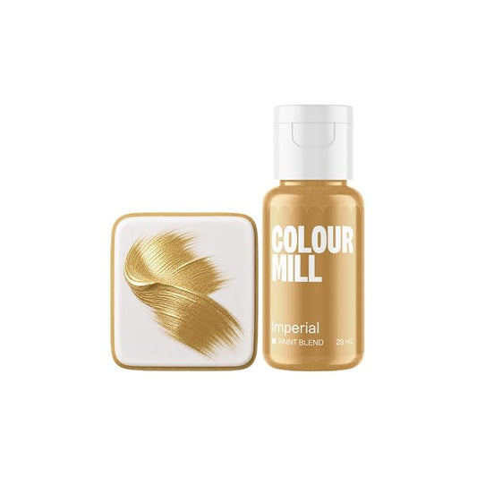 Colour Mill Edible Food Paint – Vibrant Cake & Fondant Decorating Colors for Cookies, Chocolate, Royal Icing & Desserts 20 Milliliters - Metallic Imperial