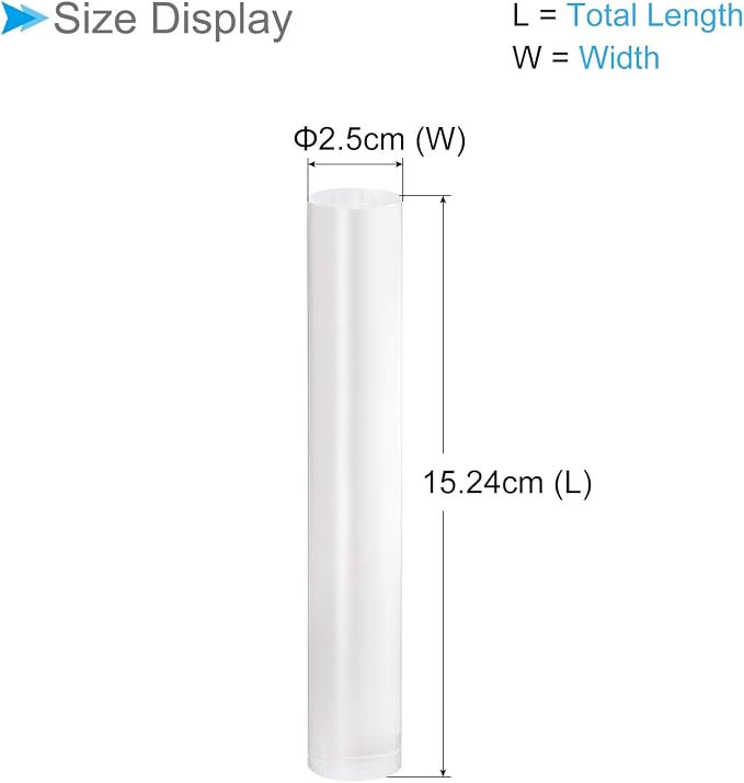 Acrylic Clay Roller, 6 Inch Length 1 Inch Dia., Acrylic Non-Stick Rolling Pin Roller Transparent - (Applications: for Shaping Sculpting)