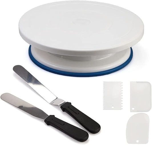 6 Pcs Cake Stand Set, Cake Decorating Supplies, Rotating Cake Turntable | for Decorating, Cake Spinner, Cake Decorating Tools, Cake Decorating Kit, Gift Set Baking Supplies 11 Inch