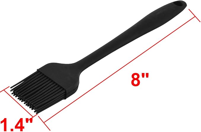 uxcell Silicone Heat Resistant Barbecue Baking Grilling Oil Basting Brush Black