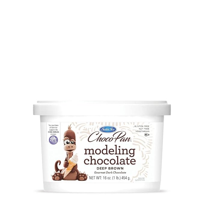 Satin Ice ChocoPan Deep Brown Modeling Chocolate (1 Pound) For Cake Decorating