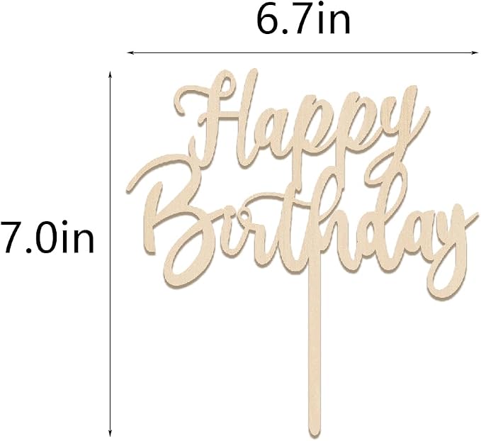 Happy Birthday Cake Topper Cake Decoration Suitable For Party Decoration For Anniversary/Birthday (wood)