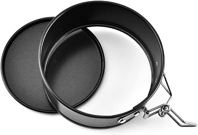 4 Inch Mini Springform Pans, Set of 4 Nonstick Carbon Steel Cake Pans with Removable Bottom, for Mini Cheesecake and Quiche, Black