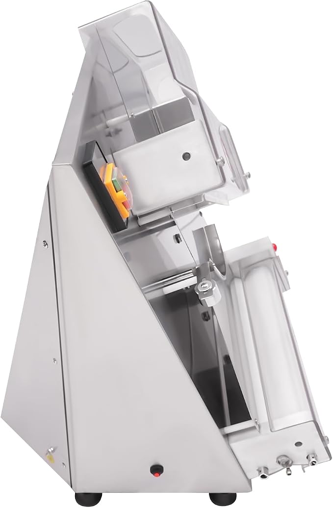Commercial Dough Roller Sheeter for 4-12in Pizza, 370W 110V Automatic Electric Pizza Dough Roller Machine Pasta Maker Equipment for Bread Marzipan and Puff Pastry, Dough Weight: 50-500g/ 0.11-1.1 lbs