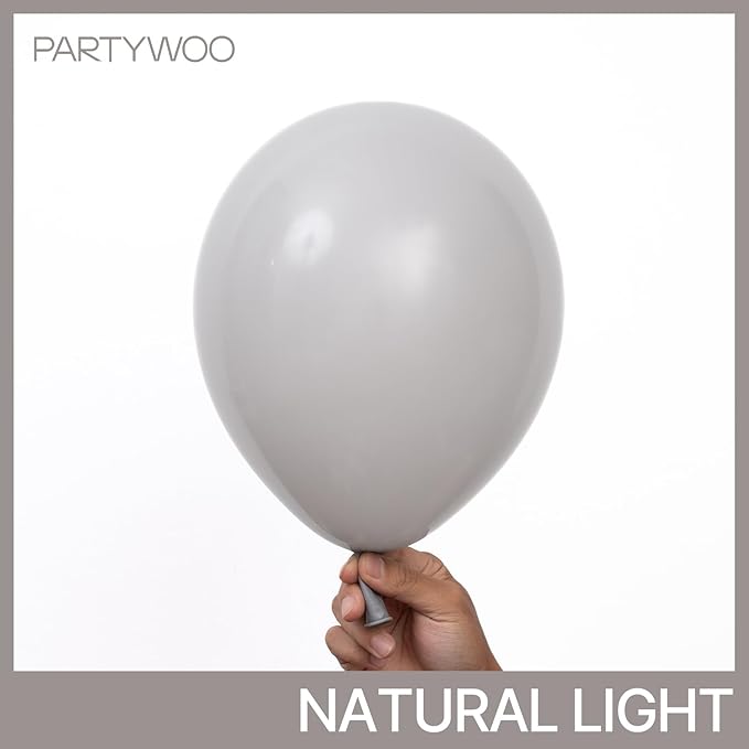 PartyWoo Gray Balloons 140pcs Different Sizes Pack of 18 12 10 5 Inch Matte Gray Latex Balloon Arch Kit for Baby Shower Graduation Wedding Anniversary Birthday Party Decorations Gray-Y71