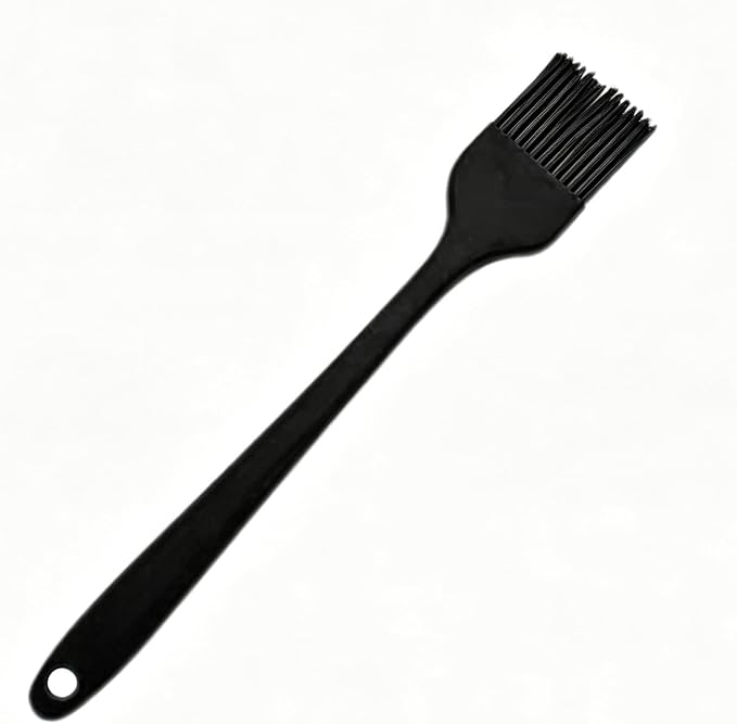 Silicone Basting Brush, Heat Resistant Oil Pastry Brush for Cooking Baking Grilling BBQ, 8 Colors ，Green, Orange, Blue, Pink, Red, Purple, Black, Yellow (Black)