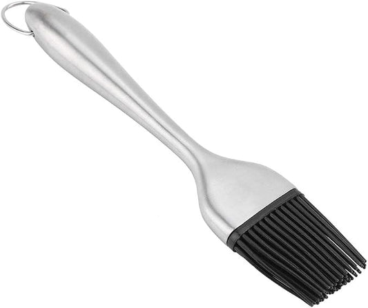 Stainless Steel BBQ Oil Brush with HeatResistant Silicone for Baking Grilling