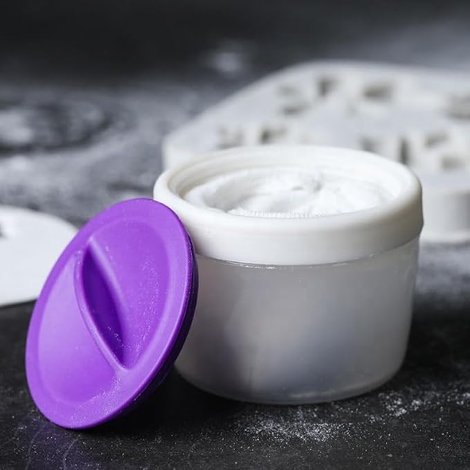 Fondant Dusting Pouch & Powder Container, Non-Stick Powder Puff Cup for Cornstarch, Icing Sugar, Flour | Essential Baking & Cake Decorating Tool for Fondant Work, Gum Paste & Cookies
