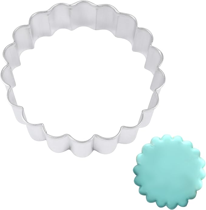 R&M Fluted Round 3.5" Cookie Cutter Stainless Steel - Baking Tool for Cookies, Fondant & Crafts