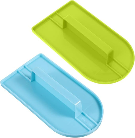 2 PCS Fondant Smoothing Tool, Cake Decoration Icing Smoother, Plastic Fondant Icing Smoother Polisher, Icings Scraper Paddle Tool for Cake Decoration Tools (Green, Blue)