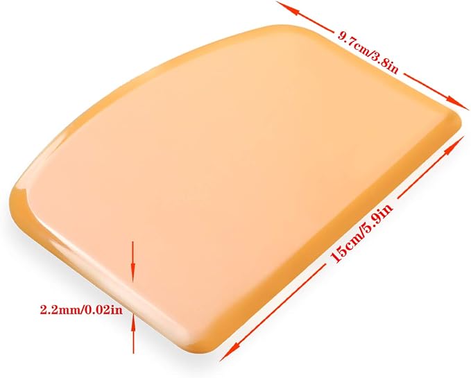 DOERDO Flexible Food Safe Plastic Dough Scraper,for Food Cutting and Cleaning,Multipurpose Food Scrappers(Orange,3PCS)